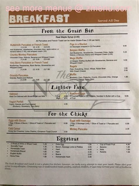 the nook dover nh|nook dover nh menu.